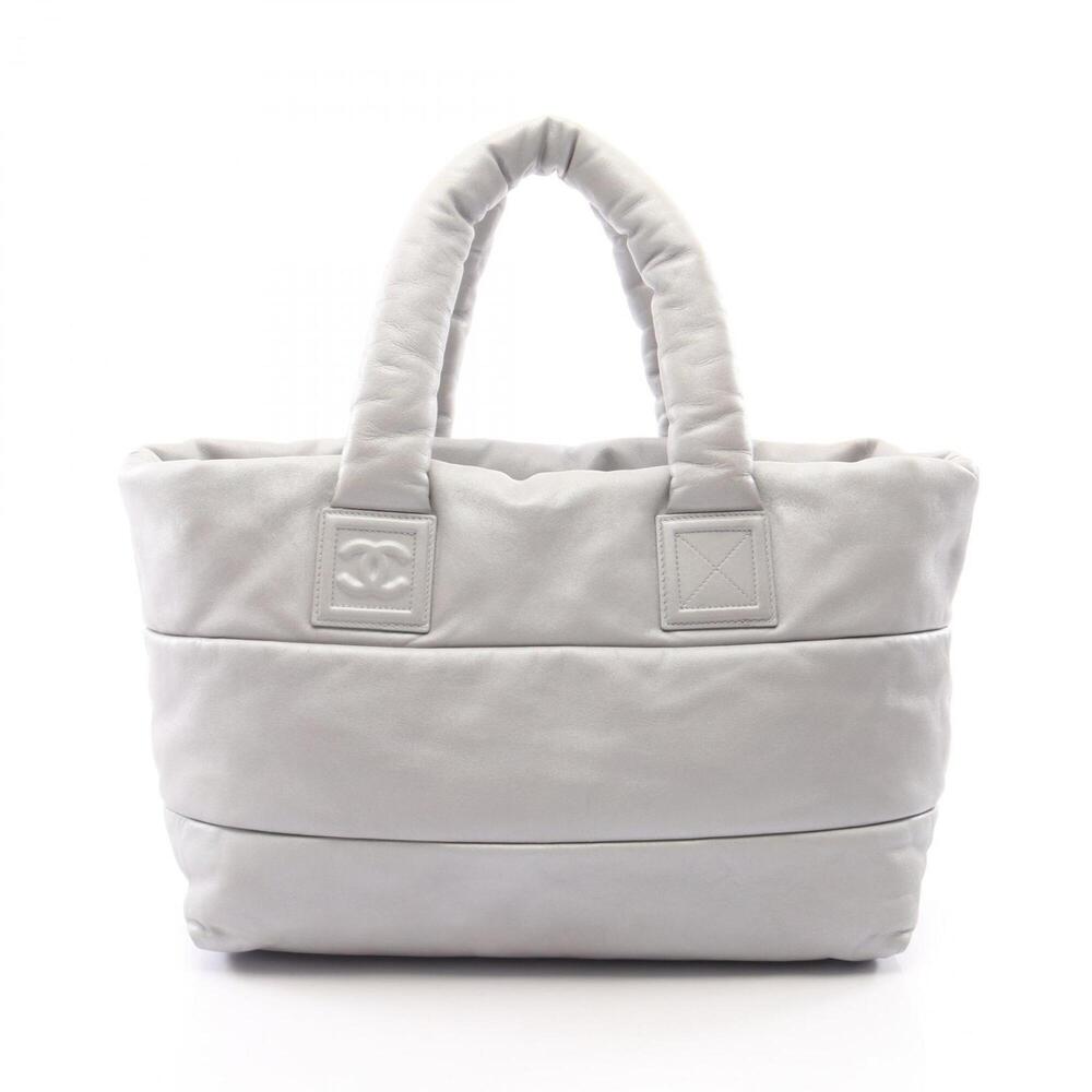 CHANEL Blue Leather Tote Bag